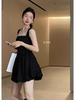 Elegant White Summer Suspender Dress - Sexy, Slimming, Puffy Princess Style for Petite Women