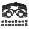 2.5X25X LED Headband Magnifier HeadMounted with 16pcs Lens for Reading Repairing