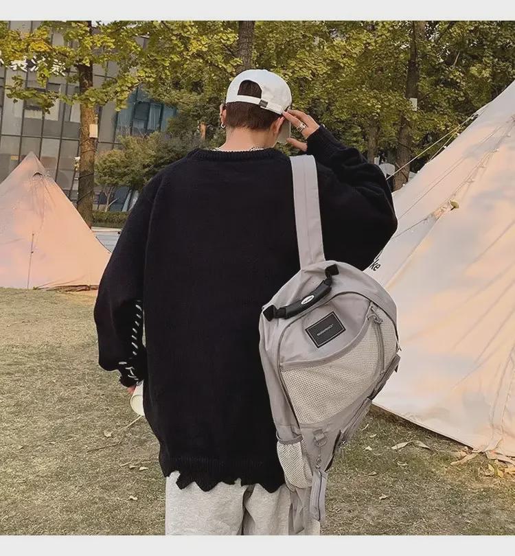 Мужской свитер 2022 года High Street Casual Irregular Destruction