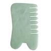 Yousheng Guasha Stone Wide Tooth Clear Surface Compact Size Handheld Multifunctional Scraping Scalp Comb Faux Jade Head Meridians Massage Tool