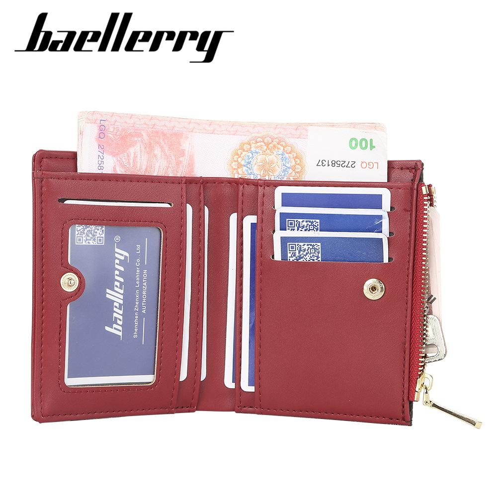Baellerry женские короткие двойные кошельки с принтом, искусственная кожа, винтажный кошелек на молнии, кошелек с держателем для карт