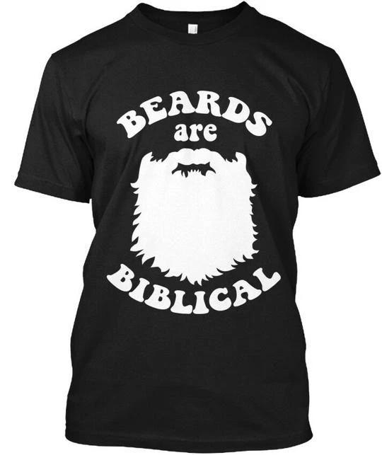 Beards Are Biblical Black TTshirt Made in the USA Size S to 5XL