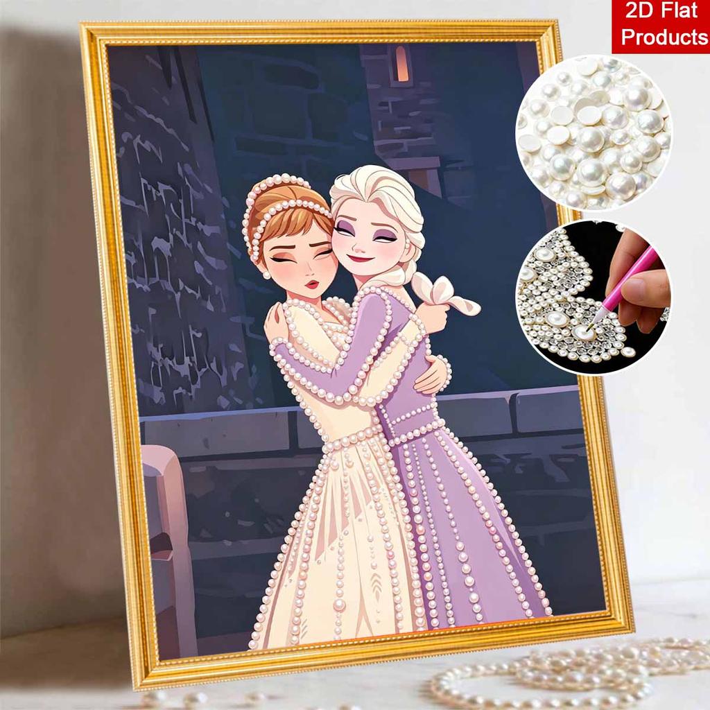 Disney DIY Жемчужное искусство Картина Замороженные Анна и Эльза Сестры Домашний Декор Стены Жемчужные Камни Рисование Картинки Поделки Домашний Декор