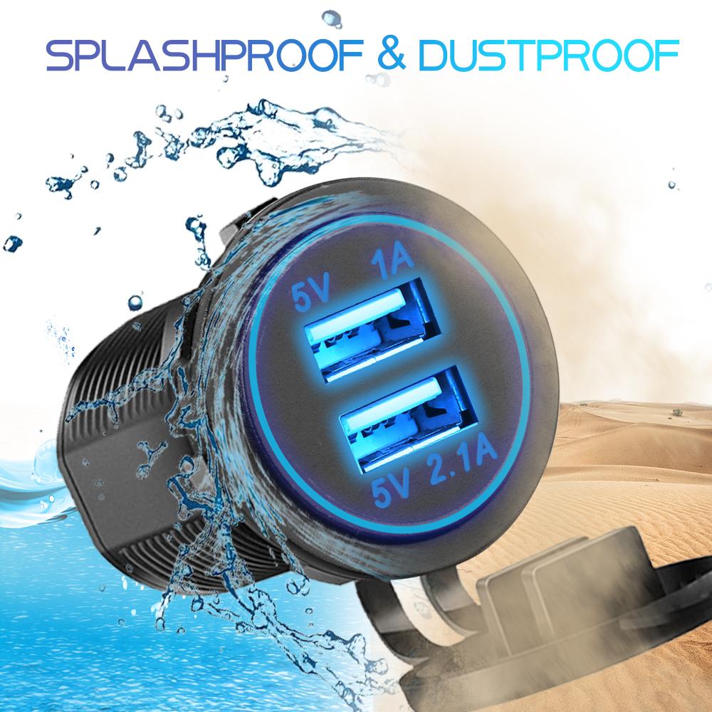 12 В 24 В 3,1 А автомобильное зарядное устройство быстрая зарядка двойной USB прикуриватель розетка светодиодный цифровой дисплей для автомобиля лодки морского мотоцикла