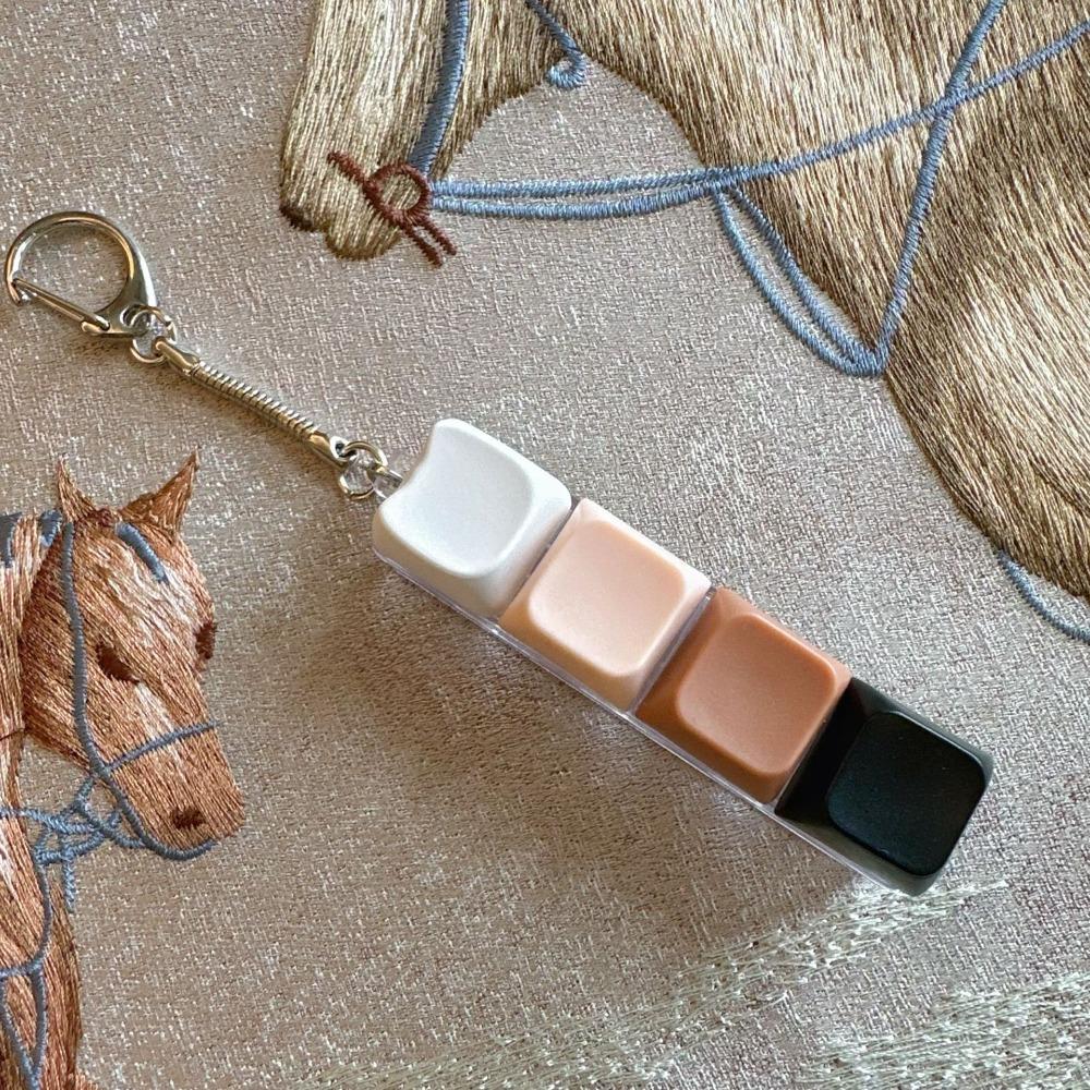 Keys Button Fidget Keychain DIY Keyboard Finger Keyboard Cap Relaxing Pinch Toy  Adult