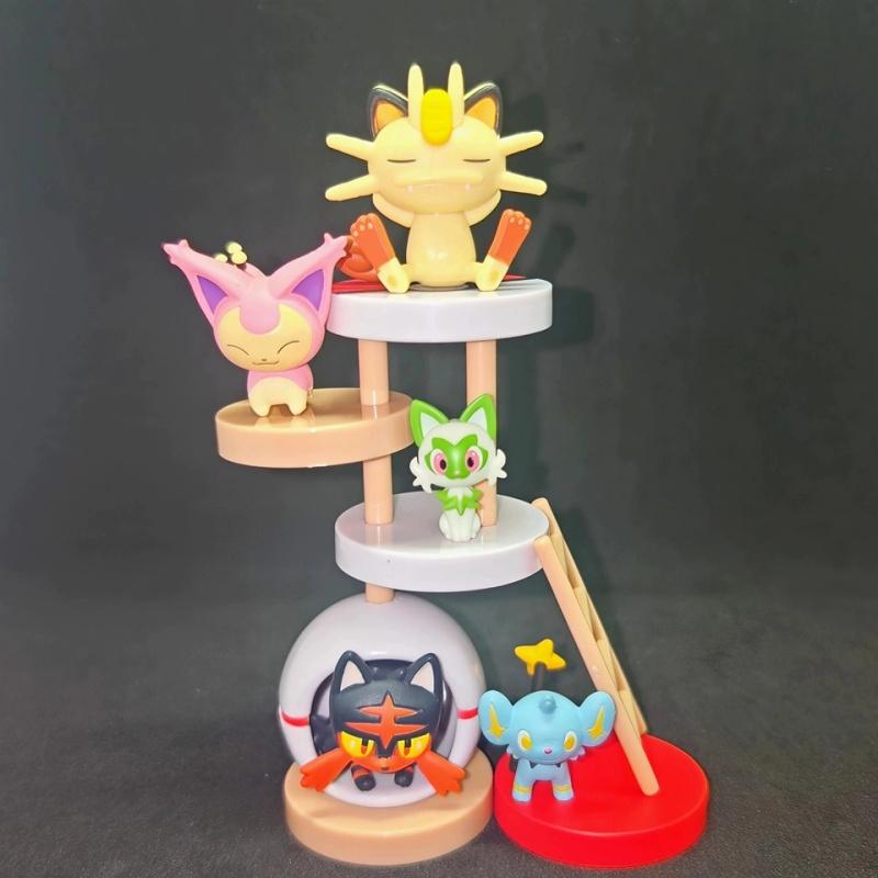 Cartoon Cat Figures Collection Mini Tree Playground Blind Box Collectible Toy Figure Gift For Fans Desk Shelf Display Decor