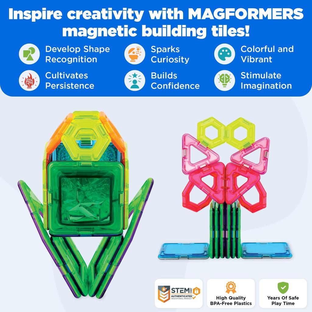 BorneLund MAGFORMERS Candy Garden Set [27 предметов] Развивающая игрушка для детей от 3 лет, магнит, магнитный блок, MF703021