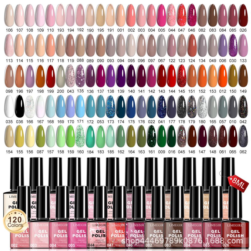 110 Colors Gel Nail Polish Set, Multi-Color Nail Gel Kit, Full Color Chart, Salon & Home Use, LED Lamp Ready