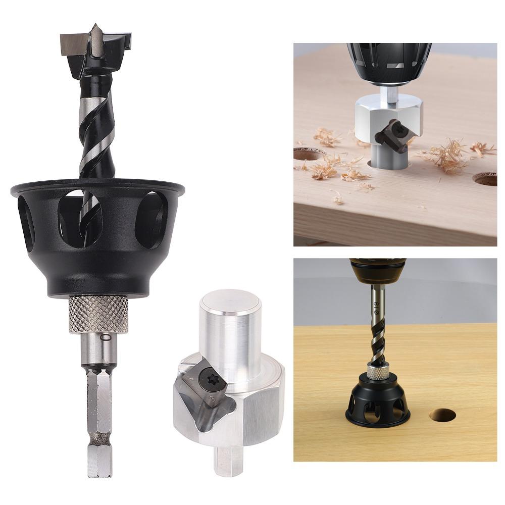 Ergonomic Handle Vertical Drill Guide Aluminium Alloy Dog Hole Drill Bit For Woodworking