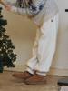 CLUNY Boucle Wide Jogger Pants - Cream