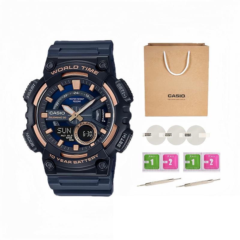 Casio Мужские ЧЕРНЫЕ часы для ПОДРОСТКОВ AEQ-110W-2A3 AEQ-110W-2A3