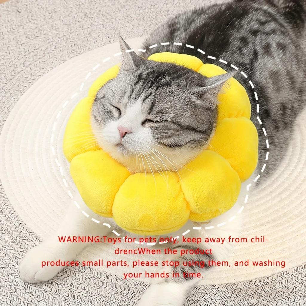 1pc - Flower shaped cat neck protection collar, soft anti licking and anti scratch headgear, cat supplies