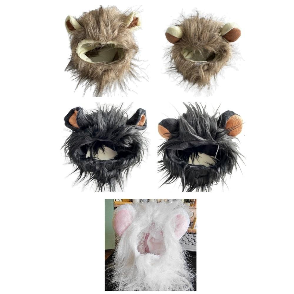 Breathable Lion Mane Wig Cap Hat Fluffy Pet Costume Comfortable Fit Dog Cat Wig Hat Cosplay
