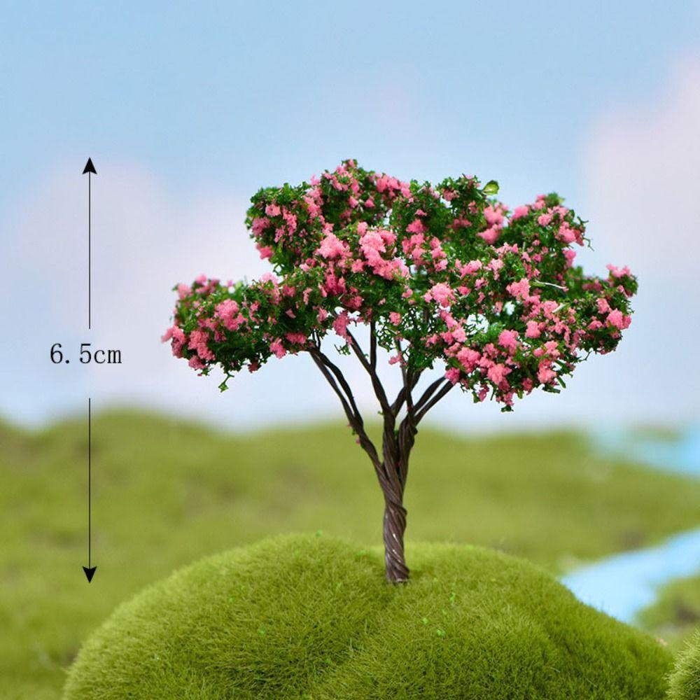 Rural Style Sakura Miniatures Plastic Simulation Trees Landscape Micro Figurines   Yard