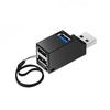 USB USB USB Комбинированный Порт Портативный 3-портовый Хаб, Ультра-Маленький, 3.0 + 2.0 Хаб, Питание от Шины, Расширение, Высокоскоростной, Легкий, (черный)