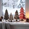 Rustic Holiday Party Supplies Christmas Tree Table Decoration Vintage Wooden Xmas Standing Sign with Decor Base for Winter Home Office Farmhouse