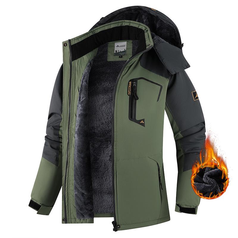 Унисекс водонепроницаемая ветрозащитная горнолыжная куртка - Толстый бархат, теплая хлопковая, для активного отдыха