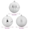 XXL Christmas Ornament Set 3 pcs Silver Plastic