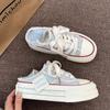 Модная повседневная парусиновая обувь для женщин, весна-осень 2024, новые дизайнерские полутапочки, женские кроссовки на платформе, женские кроссовки