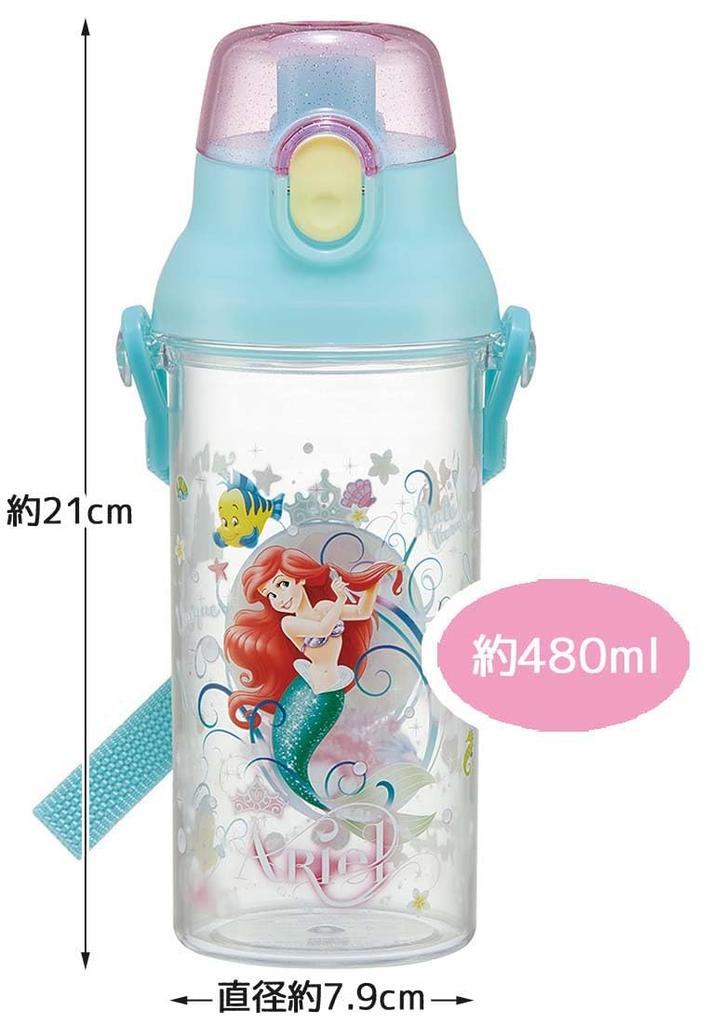 Skater Water Disney Ариэль Пластиковая прозрачная бутылка для Made in Bottle, 480 мл, 24, Детская, Япония, PSB5TR-A