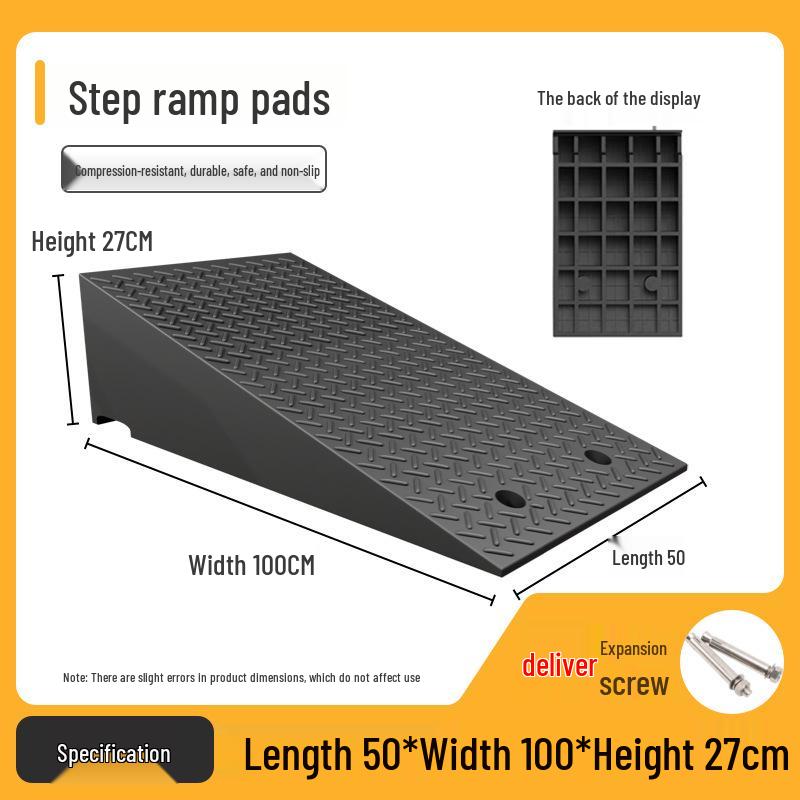 Rubber-Plastic Anti-Slip Speed Bump Curb Ramp Mat for Cars