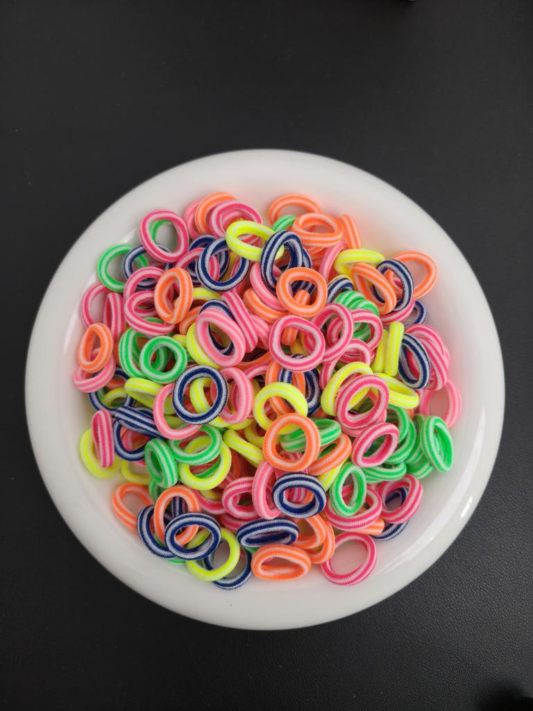 100Pcs/bag Colorful Basic Nylon Ealstic Hair Ties for Girls Ponytail Hold Scrunchie Rubber Band Kid Fashion Hair Accessories