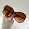 Trendy Large Frame Sunglasses Flower Decorated Eyeglass Legs Summer Popular Glasses Suitable For Women