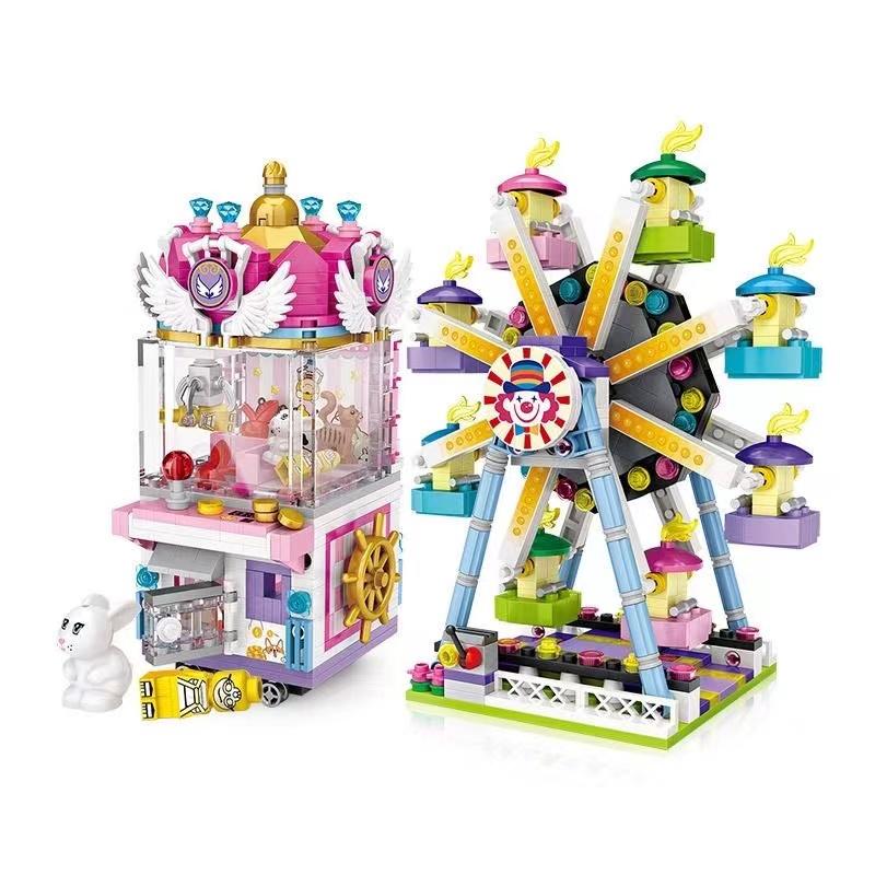 Loz Building Blocks Ferris Wheel Toys A Carousel Plastic Assembly Blocks Children Toy Educational Diy Architecture Model 1718