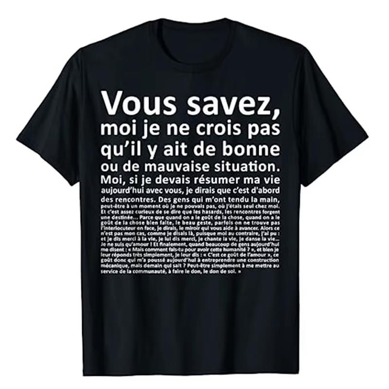 VOUS SAVEZ Monologues D Otis Classic TShirt Funny Letters Printed Sayings Graphic Tee Tops Humorous crop top oversized gothic