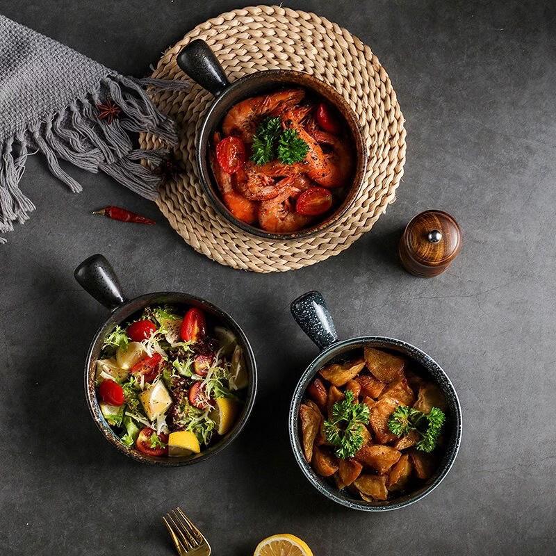 Японская керамическая миска с ручкой