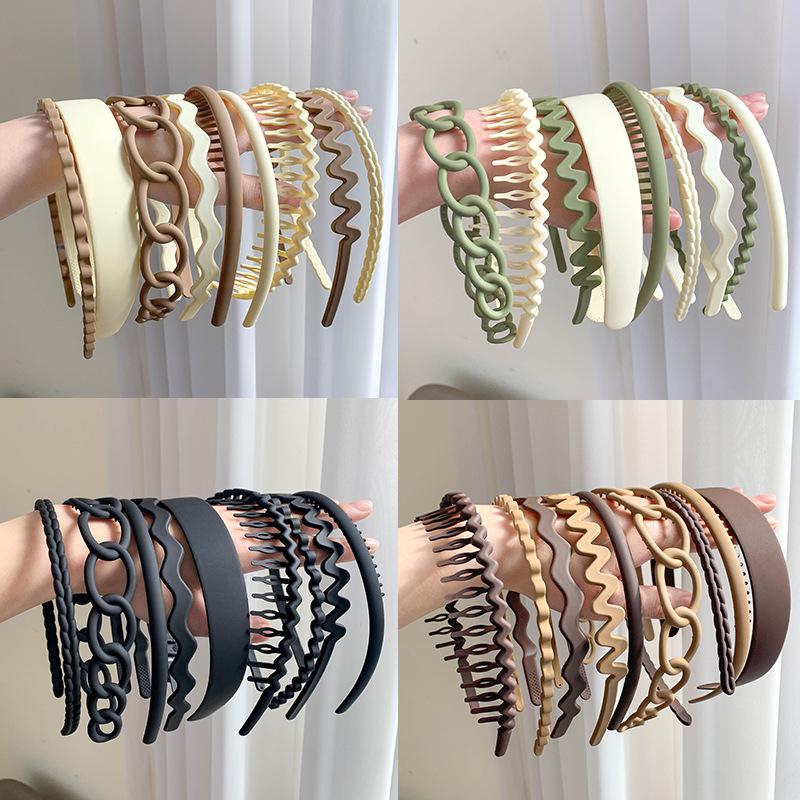 Женский нескользящий обруч для волос цвета молочного кофе: Универсальная повязка на голову и зажим для фиксации в дороге