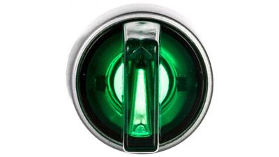 Przełącznik 3-Poł. Zielony 2Z Podświetlany 230V Ac Pierścień Niklowany St22-P3L.z-20-Led230Ac