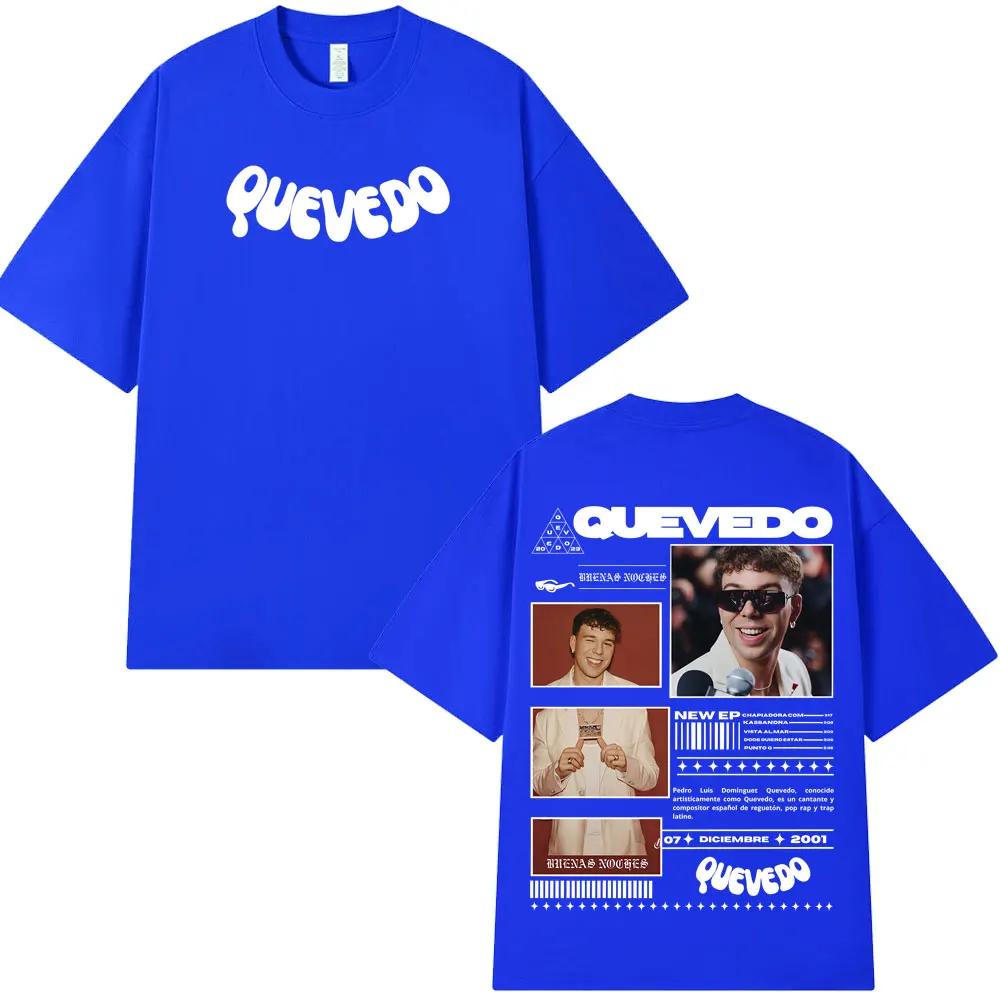 Rapper QUEVEDO BUENAS NOCHES Album Tour Tees Men Women Fashion Hip Hop T-shirts Casual Loose Short Sleeve High Quality T Shirt