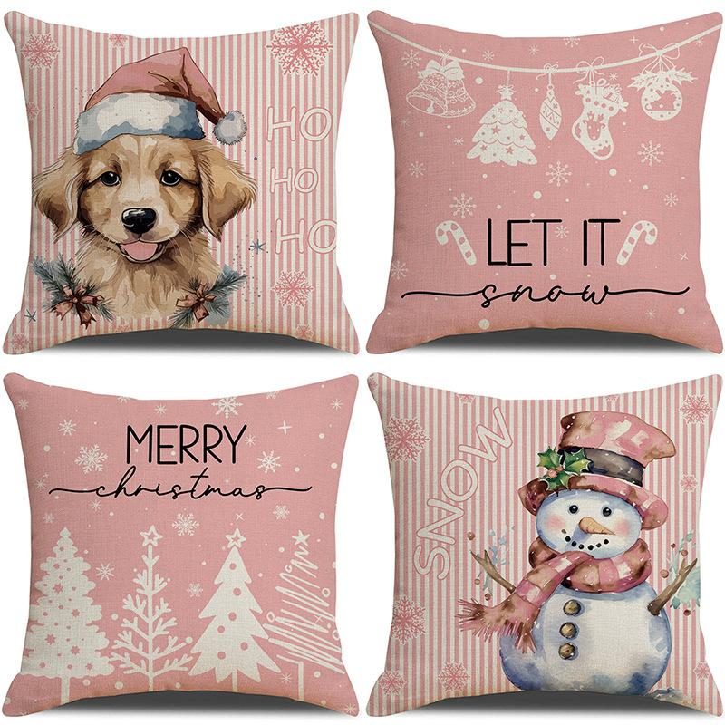 New Christmas Snowman Pillow Case Home Sofa Cushion Case Festive Party Pillow Case