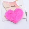 12Pcs 60*50mm Padded Plush Furry Heart Applique DIY Crafts Patches Flatback Scrapbooking Ornament Accessorie