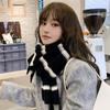 Thickened Stripe Knitted Scarf Keep Warm Shawl Scarf Casual Women Long Scarf Girl
