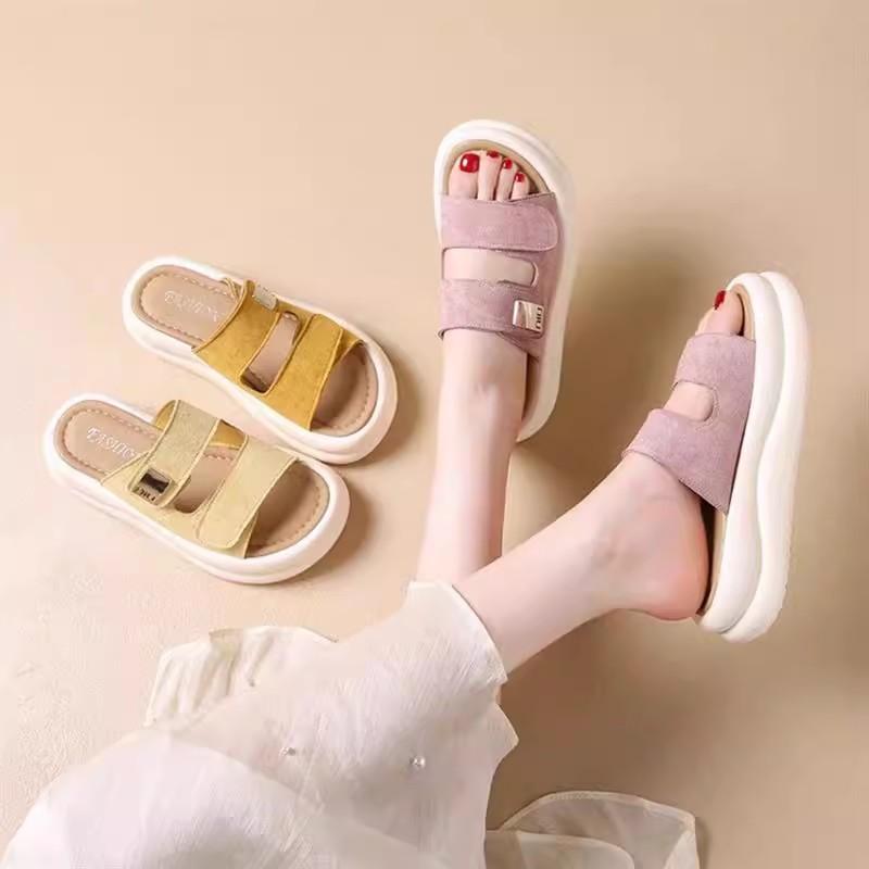 Summer One-word Slippers Women Wear New Platform Women's Sandals with Skirts, Beach Cool Slippers