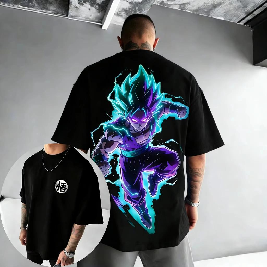 Dragon Ball Anime pure Cotton T-shirt 2026 Summer New Color Printed Men's and Women's Street Hip Hop Casual Short Sleeve Top
