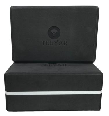 TEEYAR Набор для йоги из 3 штук 23 x 15 x и Больший 23 x 15 x 10 см 30 Цветов Гарантия Блок 10 см Черный с Белыми Блоками, 2, Размера 7,4/7,6 см (Высокая плотность)