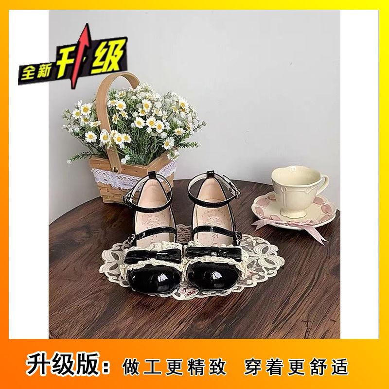 Sweet Bow Lolita Versatile Cute Sweet Cool Original Mary Round Head Single Shoes Leather Shoes Light Mouth New