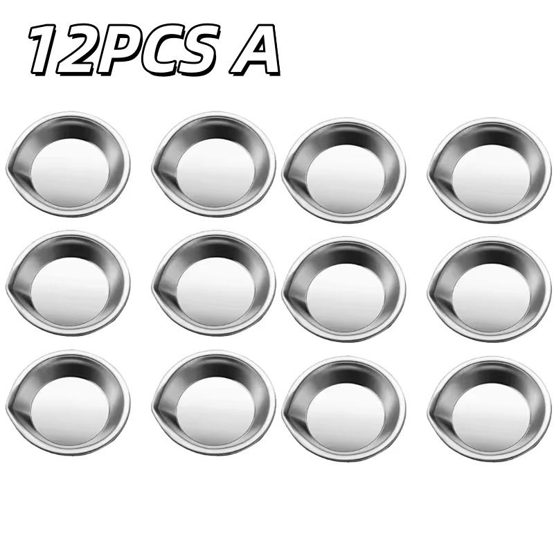 6/12pcs Stainless Steel Painting Color Bowls Dish Easy To Pour Mouth Paint Color Grading Tray For Pigment Cosmetics Accessories