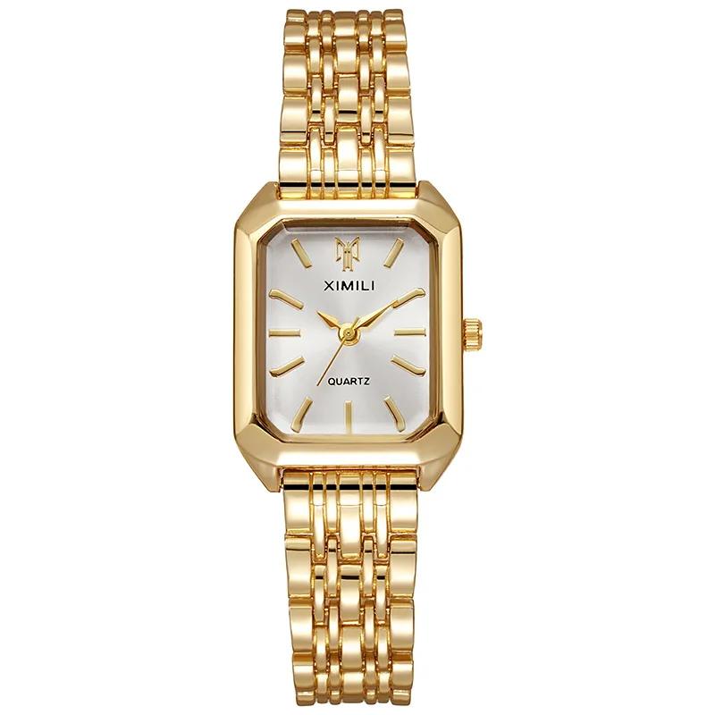Stainless Steel Strap Watch Women Quartz Wristwatch Student Simple Square Quartz Watches