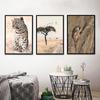 WCIC New Tiger,Tree And Little Bird Nordic Style Decorative Painting Art Cloth Home Background Wall Decoration Hanging Painting