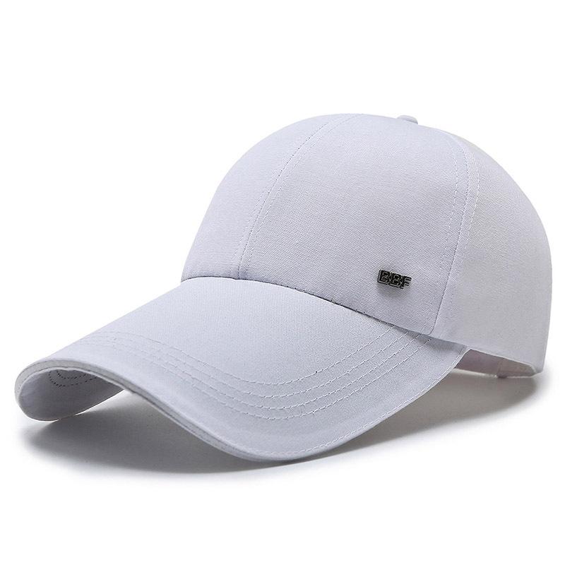 Hat Spring and Autumn Men's Cotton Polyester Good Canvas Sandwich Baseball Cap Extended Brim Iron Label Fishing Cap Shade Cap