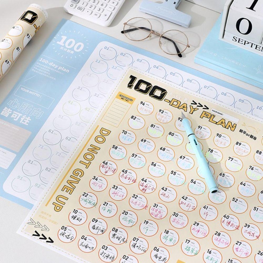 Фитнес 100-дневный план-лист Список дел Настенный план-планировщик Контрольный список Домашний офис