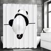 Cute Panda Black and White Shower Curtain, Bathroom Decorative Shower Curtain, Waterproof Shower Curtain with Hooks