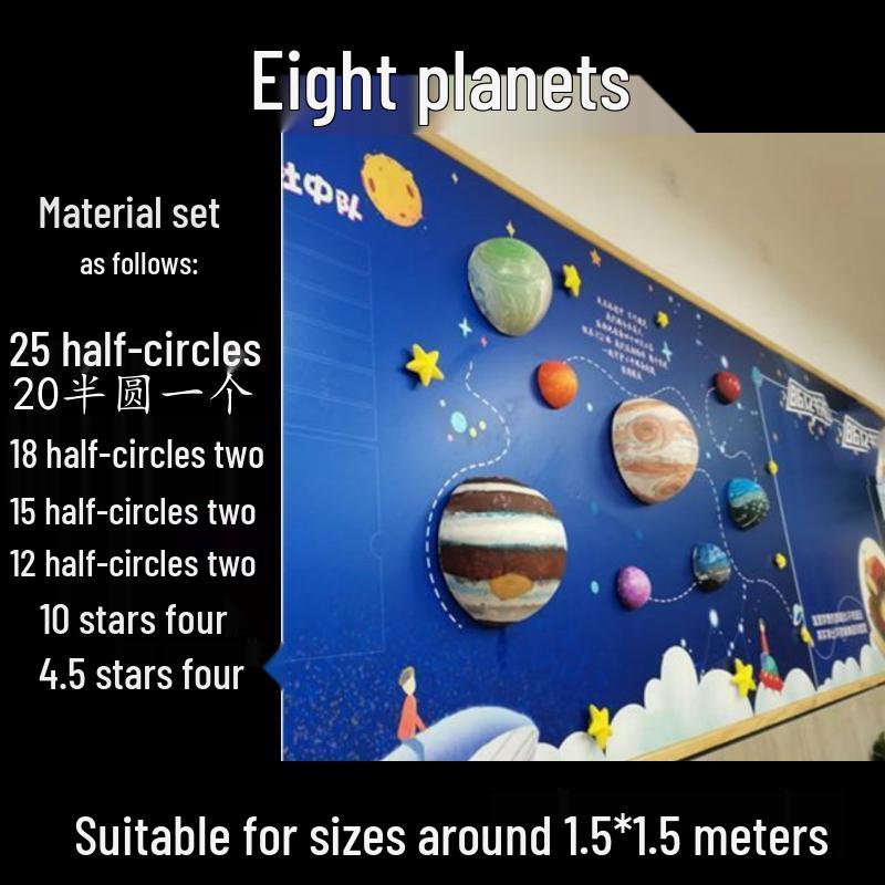 Пенопластовые планеты Солнечной системы: 8 белых пластиковых полусфер для поделок на космическую тематику DIY