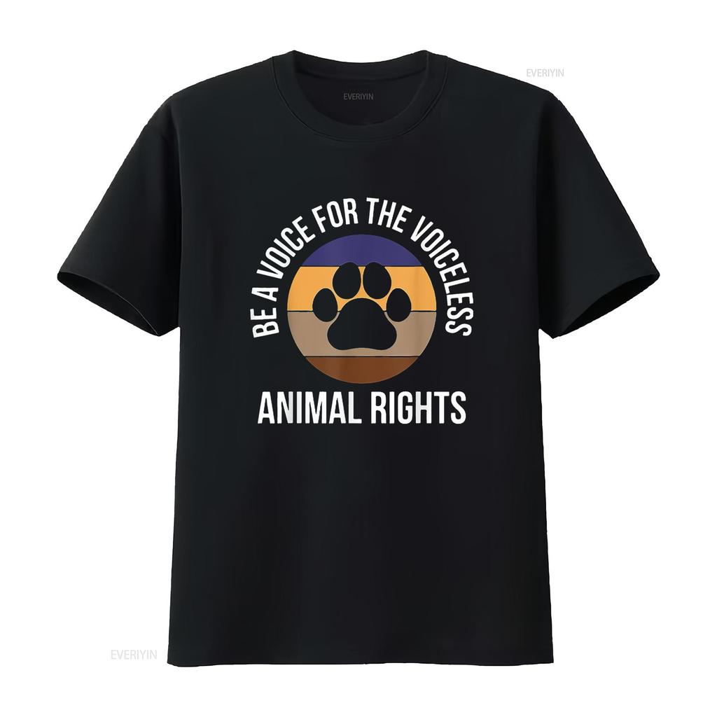Be A Voice For The Voiceless Animal Rights Mens T Shirt Black 4X Large vintage Washed fashion Comfortable Stretched Breathable