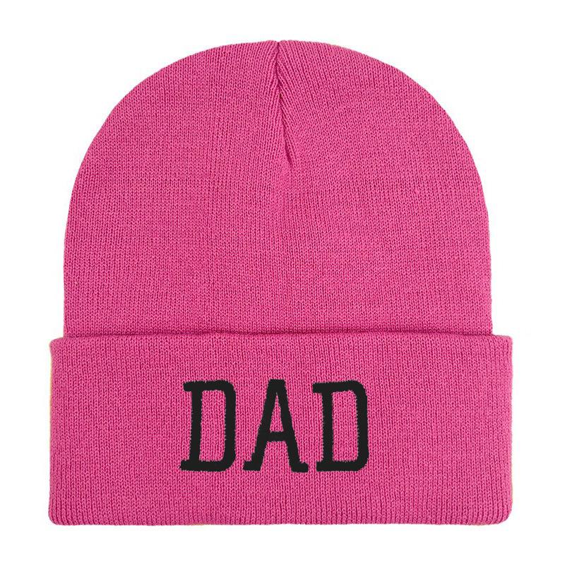 Xiyin embroidery flower MOM DAD knitted hat versatile wool hat outdoor cycling pullover hat