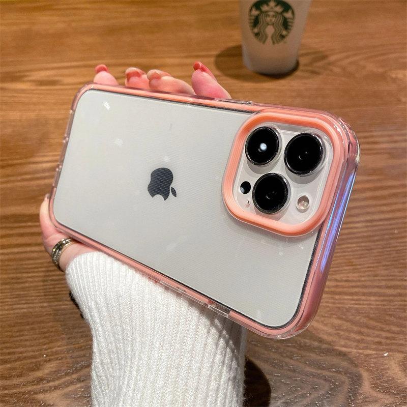 Простой цветной чехол для телефона «три в одном» с каймой для iphone 14 13 12 11 Pro Max X XR XSMAX 7 8 Plus Чехол из ТПУ + ПК Новые продукты